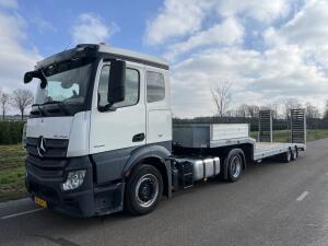 2018 Mercedes Benz Actros 1836 + Veldhuizen P48-2 Semi Dieplader (22-ton)
